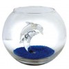 Fish bowl-twin dolphin-featured aqaurium