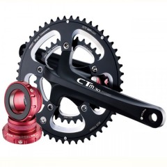 External BB Axle Integrated Double-Chainring Compact Crankset for BB30 / 2