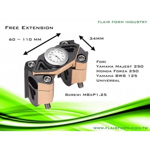 Free Extension Handlebar Clamps With Waterproof Watch / 2