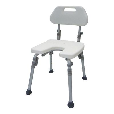 HS7211 U-shape Bath Bench, Detachable Back, Individual Folding Legs