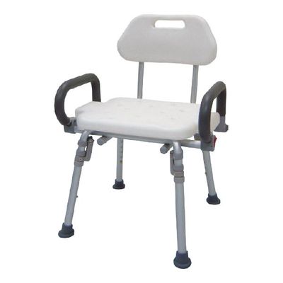 HS7322 Shower Chair, Detachable Back, Flip Arms, Individual Folding Legs
