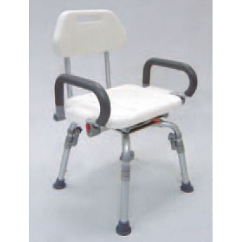 HS7324 Rotating Shower Chair, Detachable Back, Flip Arms, Individual Folding Legs / 3