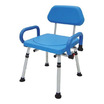 HS8522 Shower Chair, Rotaing PU Seat, Flip Arms, K/D Assembly