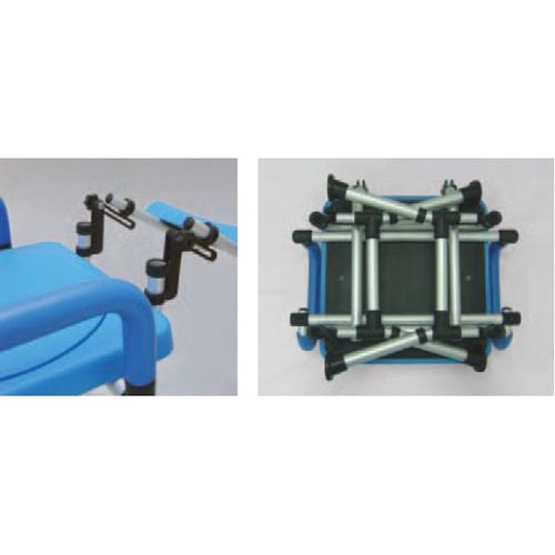 HS9512 Shower Chair, Foldable PU Back, Rotating PU Seat, Flip Arms, Parallel Folding Legs / 3