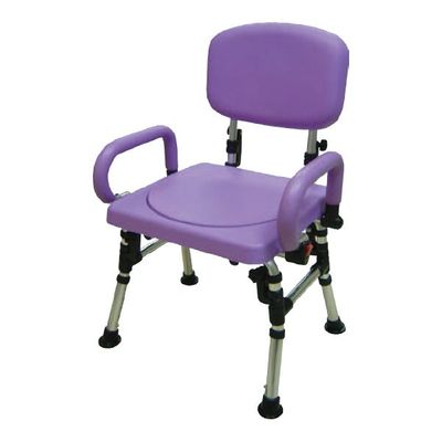 HS5181 Shower Chair, Foldable PU Back, Rotating PU Seat, Flip Arms, Parallel Folding Legs