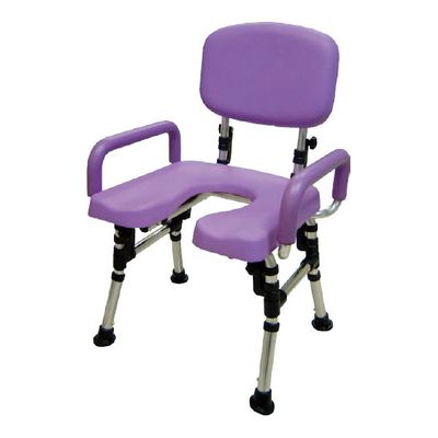 HT5080 Over-Toilet/Shower Chair, Foldable Back, Fixed Arms,