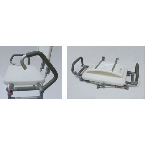 HS9E123L Foldable Shower Bench With Backrest Flip-up Arms / 2