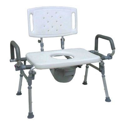 HS9G153L Foldable Commode Chair / Over Toilet Chair With Back & Flip-up Arms