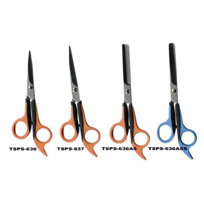 Soft Handle Scissors, Single & Double thinning, High quality, Double color design