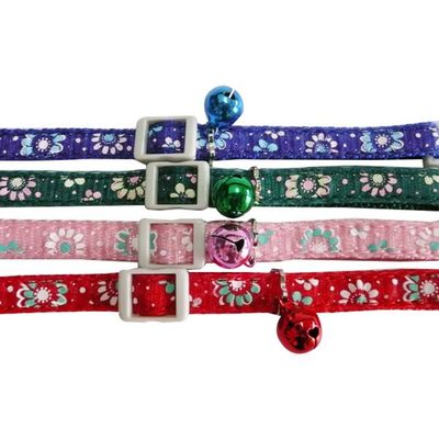 Vibrant Flower Collar, Cat collar, Adjustable collar with bell