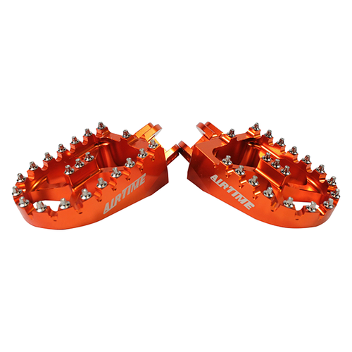 AIRTIME BILLET CNC WIDE FAT FOOT PEGS KTM 250 SX / EXC (1998 -2015)-ORANGE / 2