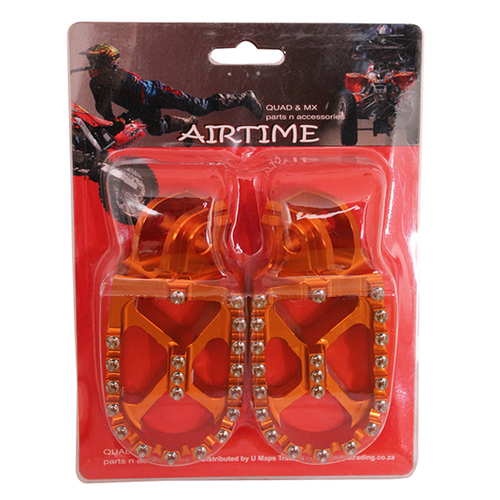 AIRTIME BILLET CNC WIDE FAT FOOT PEGS KTM 250 SX / EXC (1998 -2015)-ORANGE / 3