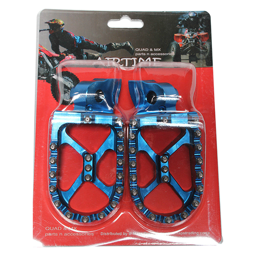 AIRTIME BILLET CNC WIDE FAT FOOT PEGS YAMAHA YZ250F 2001-2015 , BLUE / 3