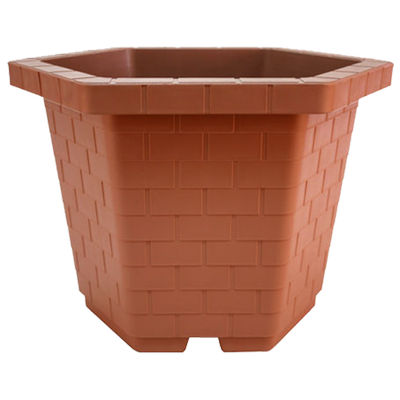 ANG123 Hexagonal Pot in Brick Pattern