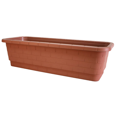 L301 Rectagular pot in Brick Pattern with Saucer