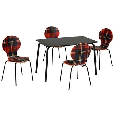 Dining Chair and Table Set F-5389 & F-5508 Kilt plaid