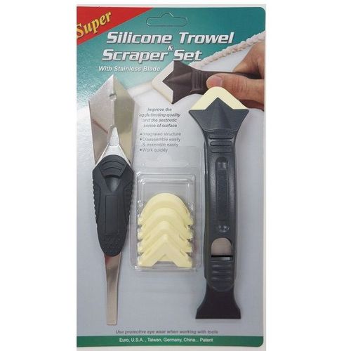 PW-130  SILICONE TROWEL SCRAPER SET WITH STAINLESS BLADE / 2