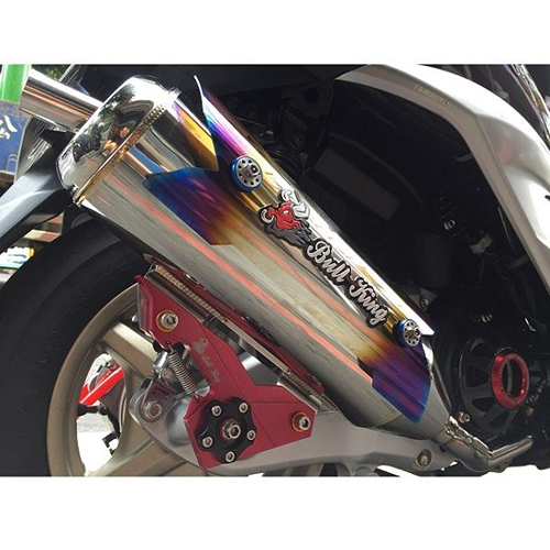 Bull-king  CNC tripod two parts stainless exhaust pipe / 3