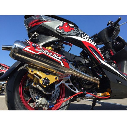 Bull-king  CNC tripod diffusion appearance two parts stainless exhaust pipe / 2