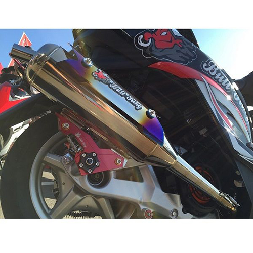 Bull-king  CNC tripod diffusion appearance two parts stainless exhaust pipe / 3