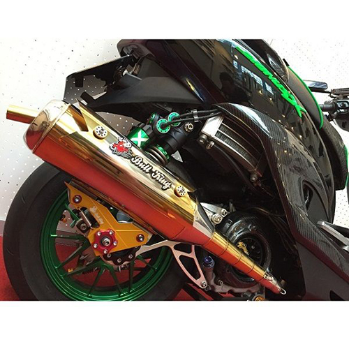 Bull-king  CNC tripod diffusion appearance Kirin Gold stainless exhaust pipe / 2