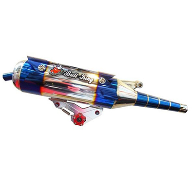 Bull-king  CNC tripod diffusion appearance Gem Blue stainless exhaust pipe