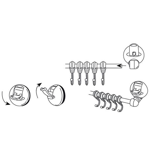 Multifunction Rack-5 Hooks w/ Suction Pad - C503001-5 / 3
