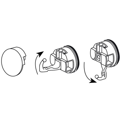 Telescopic Tower Rail-2 Hooks w/ Suction Pad - C503002 / 3