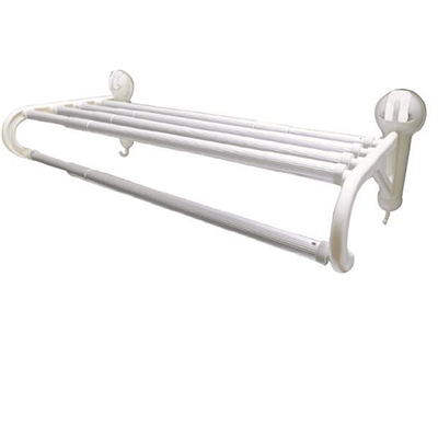 Telescopic Hanging Tube Multi-Functional Shelf w/ Suction Pad - C507001T