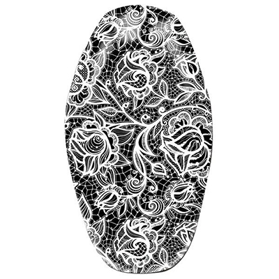 Motorcycle Seat Cover Black Flowers - YY0006