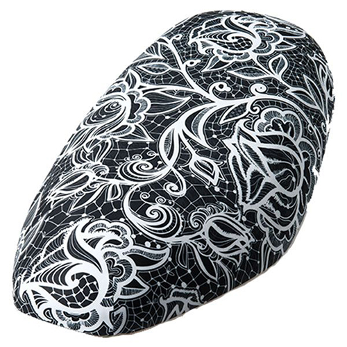 Motorcycle Seat Cover Black Flowers - YY0006 / 3