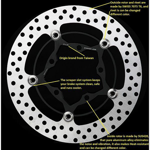 260mm Floating Brake Rotor for Yamaha BWS & Cyguns Motorcycle / 2