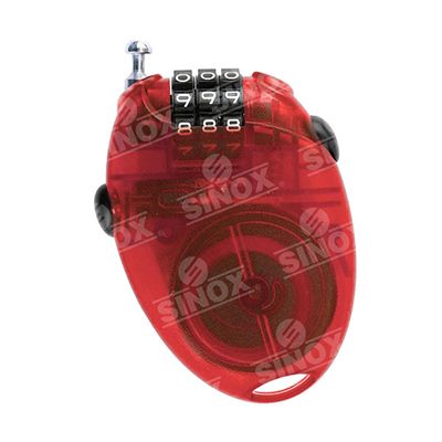 TL956 Versatile application 3 digit Retractable steel cable lock