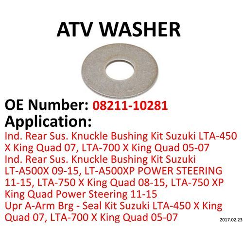 ATV A-Arm Bearing Kit WASHER 08211-10281 / 2