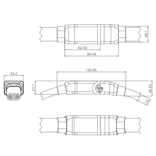 WL177 2 Wheel Security Dual Wire Flat Cable Lock / 2