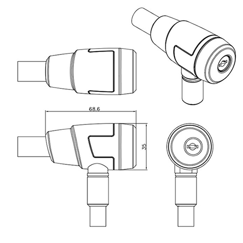 WL146DL Multi-Function 2 Wheel Security Double Loop Lock / 2