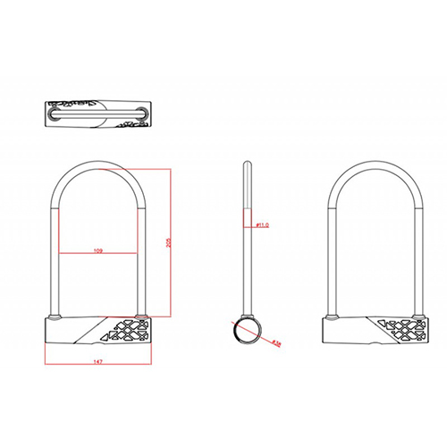 WD870 Bike Lock Bicycle Lock U Shackle Lock / 2