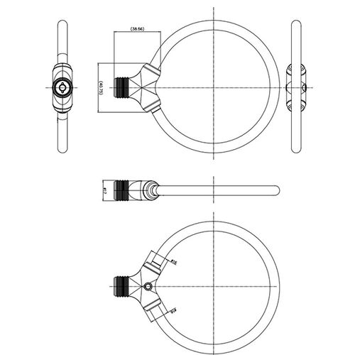 WL149 stainless disc cylinder 2 Wheel Security key Cable Lock / 2