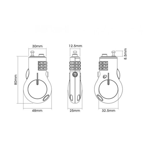 TL984 3 digit Retractable function cable lock with round decoration / 2