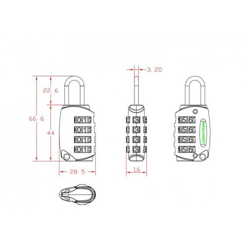 PL381 Zinc Alloy 4 dials Combination Padlock Made in Taiwan / 2