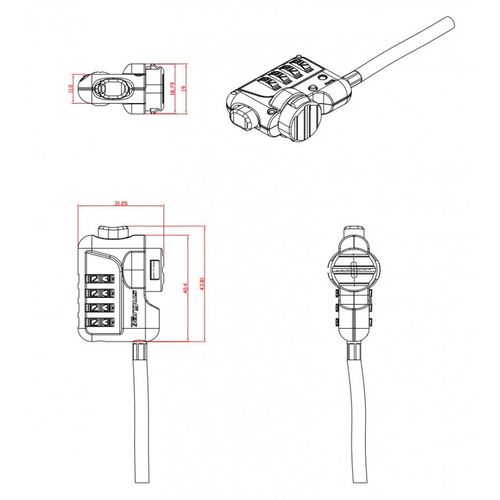 RL537 Versatile 4 digits Noose Security resettable Combination Lock / 2