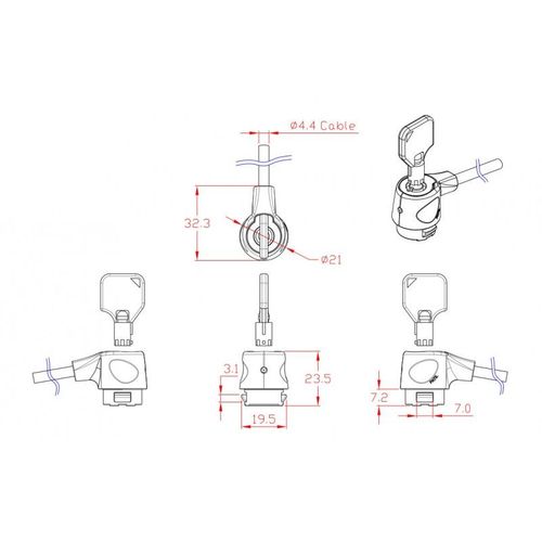 RL536 Versatile anti theft  noose security key lock / 2