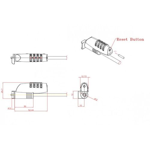 RL525 Versatile 4 digits anti theft  noose security key lock / 2