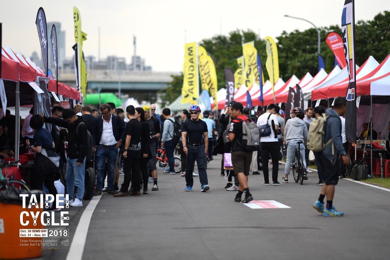 2018台北國際自行車展試騎體驗日DEMO DAY於華中露營場辦理，近千名買主到現場體驗最新產品功能