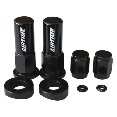 AIRTIME CNC BILLET VALVE CAP / RIM LOCK NUT SPACER KIT - BLACK