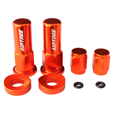 AIRTIME CNC BILLET RIM LOCK NUT / SPACER KIT FOR KTM -ORANGE