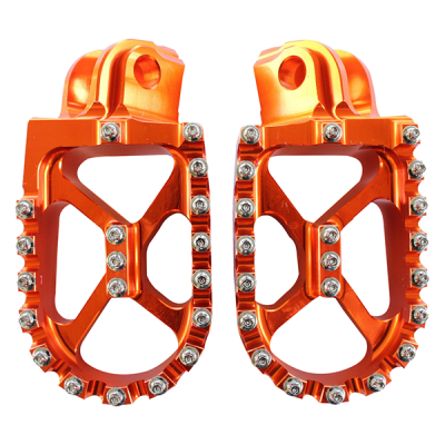 AIRTIME BILLET CNC WIDE FAT FOOT PEGS KTM 250 SX / EXC (1998 -2015)-ORANGE