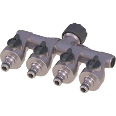 ALUMINUM 4 WAY FULL FLOW HOSE CONNECTOR