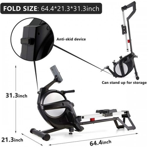 HouseFit Rowing Machine 300Lbs Weight Capacity for Home use 15-Level Magnetic Resistance Row Machine / 2