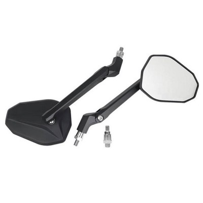 Shaped shield handle mirror